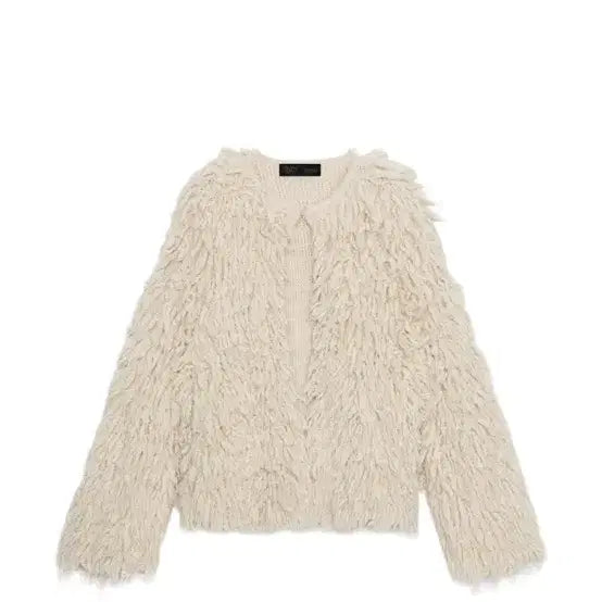 [BUNJANG] ZARA Brushed Fringe Knit Jacket / 자라 브러쉬드 프린지 니트재킷