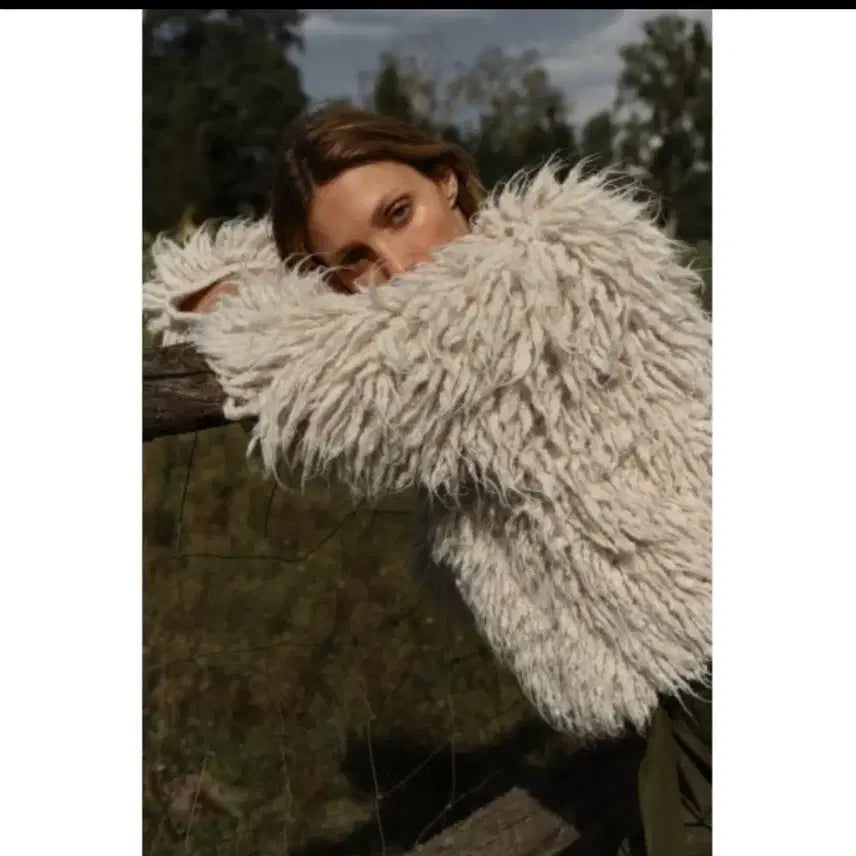 [BUNJANG] ZARA Brushed Fringe Knit Jacket / 자라 브러쉬드 프린지 니트재킷