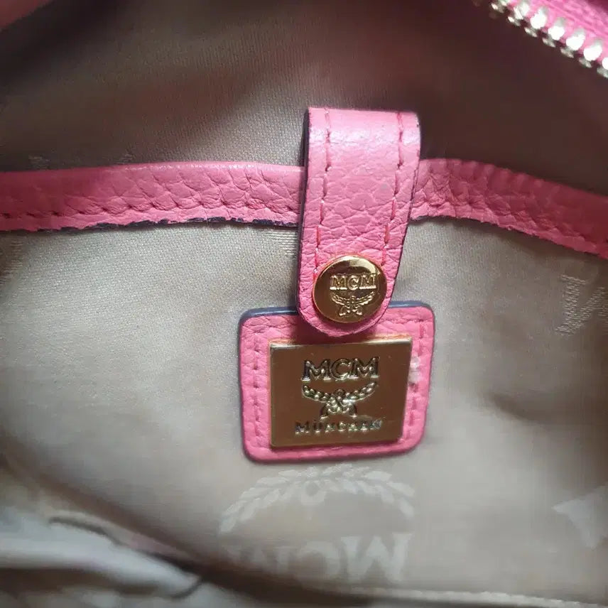 [BUNJANG] MCM Tambourine Crossbody Bag with Tassel / (정품) MCM 크로스 탬버린백 코랄  태슬포함