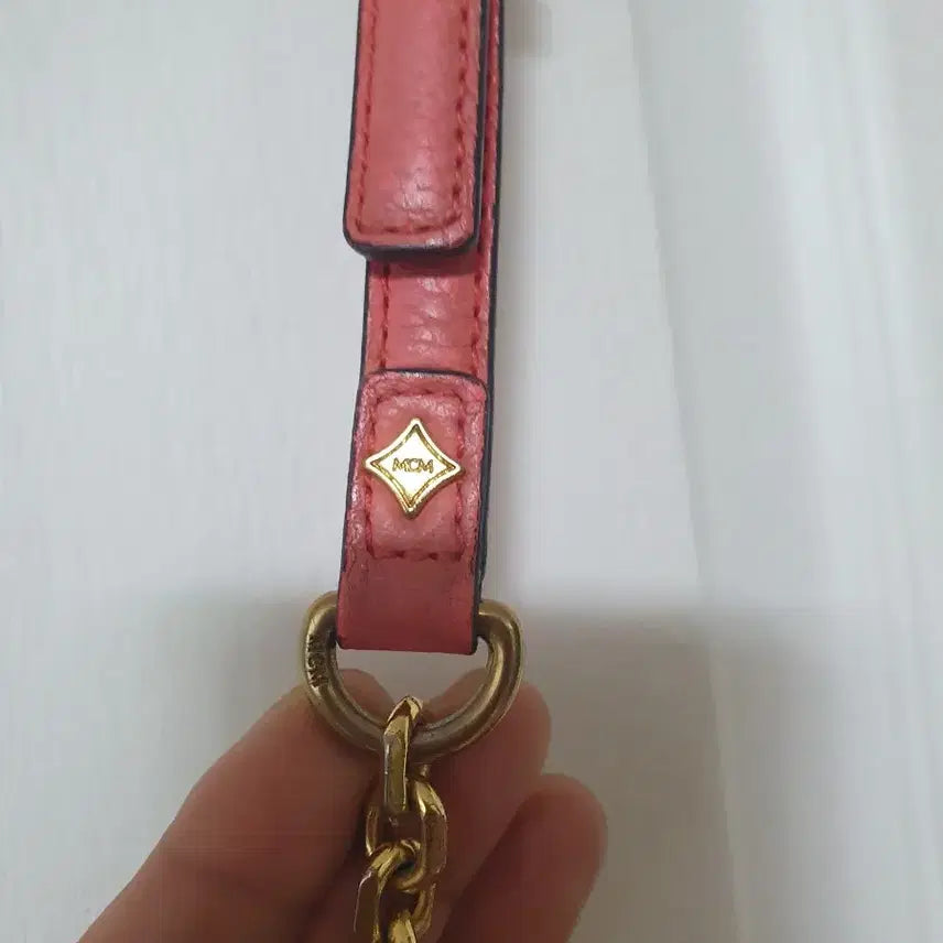 [BUNJANG] MCM Tambourine Crossbody Bag with Tassel / (정품) MCM 크로스 탬버린백 코랄  태슬포함