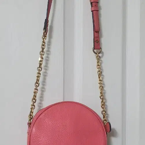 [BUNJANG] MCM Tambourine Crossbody Bag with Tassel / (정품) MCM 크로스 탬버린백 코랄  태슬포함