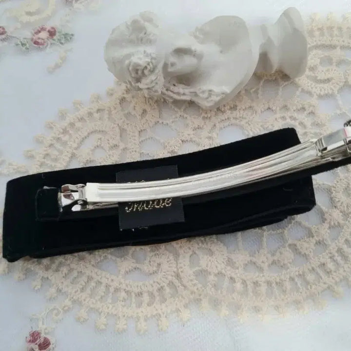 [BUNJANG] Black Velvet Automatic Hairpin / 블랙 벨벳 자동핀(새상품)