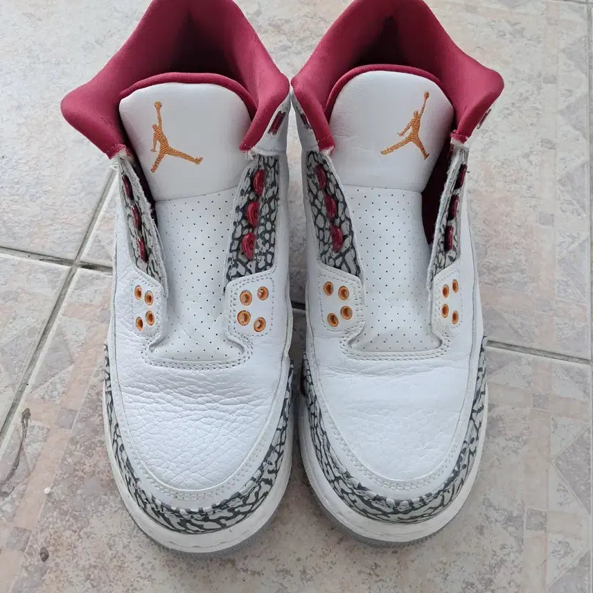 [BUNJANG] Nike Jordan 3 Retro Cardinal Red Sneakers / 조던3 레트로 카디널레드 245
