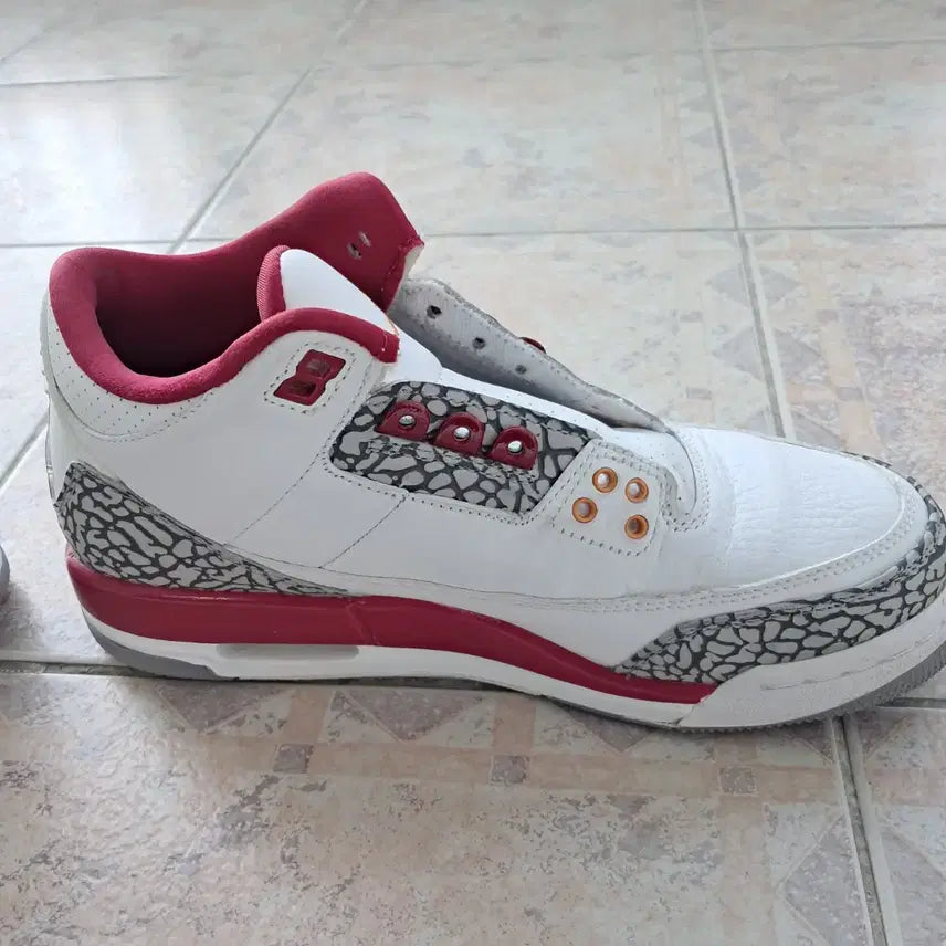 [BUNJANG] Nike Jordan 3 Retro Cardinal Red Sneakers / 조던3 레트로 카디널레드 245