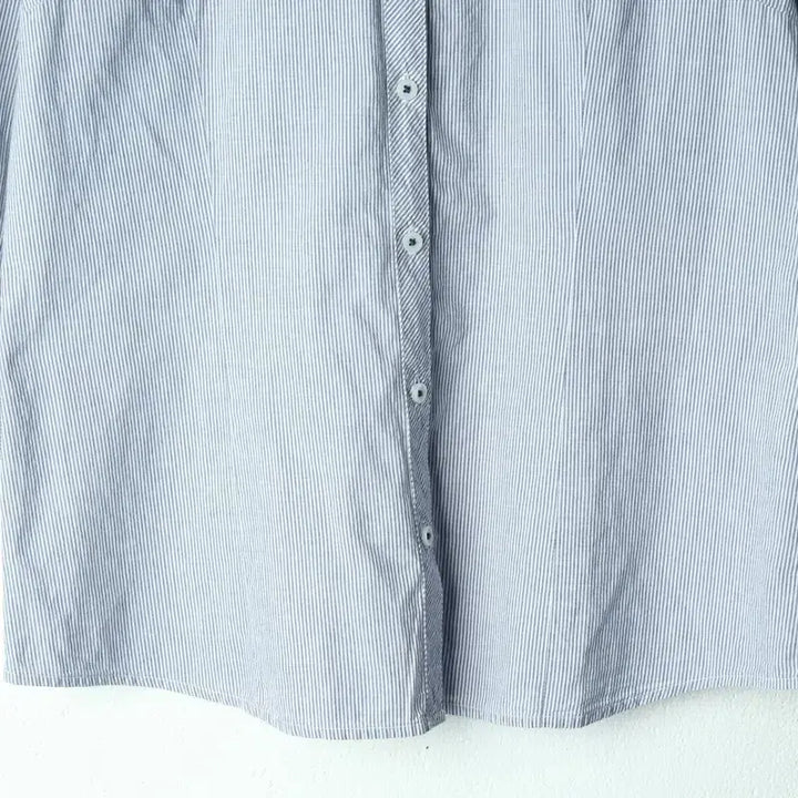 [BUNJANG] Hazzys Striped 7-Part Sleeve Shirt / W(M) 헤지스 셔츠 남방 7부 스트라이프 연블루 아메카지-17BED