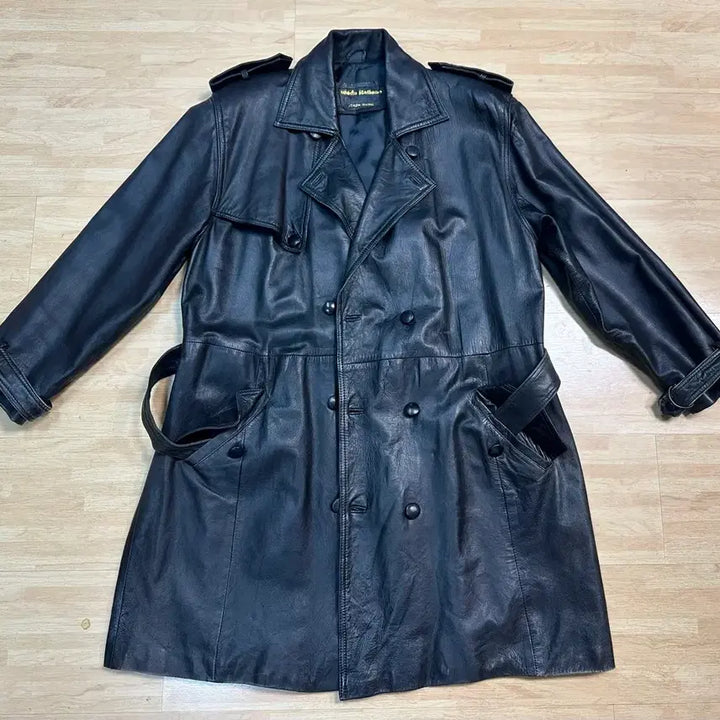 [BUNJANG] Leather Trench Coat Jacket / 남성 양가죽 트렌치코트