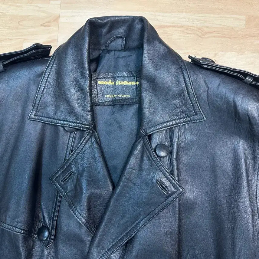 [BUNJANG] Leather Trench Coat Jacket / 남성 양가죽 트렌치코트