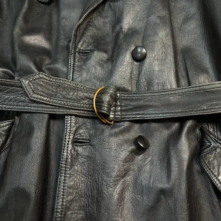 [BUNJANG] Leather Trench Coat Jacket / 남성 양가죽 트렌치코트