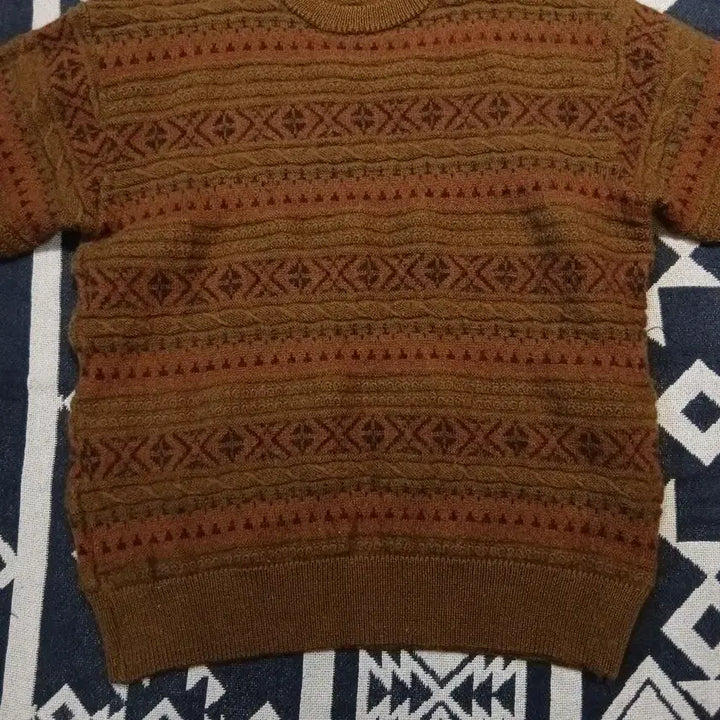 [BUNJANG] Vintage JP Wool Ethnic Nordic Pattern Sweater / 빈티지 JP 올리브그린 버건디 브릭오렌지 배색 에스닉 노르딕 패턴 울10