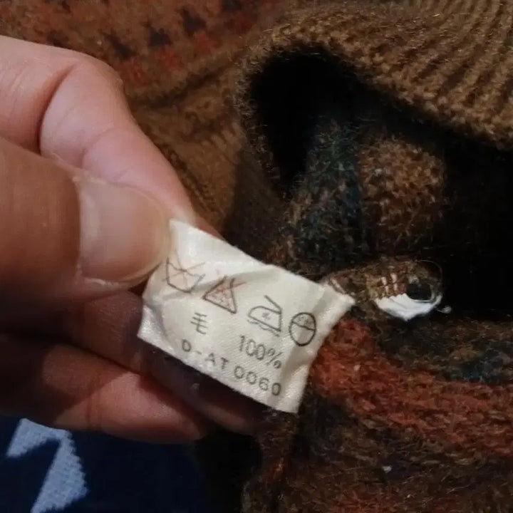 [BUNJANG] Vintage JP Wool Ethnic Nordic Pattern Sweater / 빈티지 JP 올리브그린 버건디 브릭오렌지 배색 에스닉 노르딕 패턴 울10