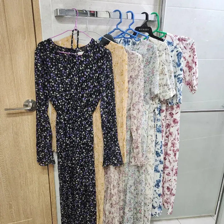 [BUNJANG] Floral Long Dress Bundle Set / (7개 세트)꽃무늬 플라워 롱원피스 긴원피스 하객룩 출근룩