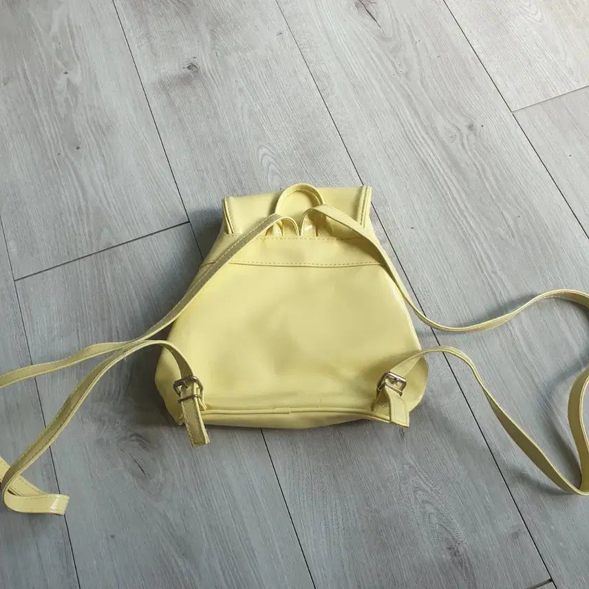 [BUNJANG] Vintage Sheer Backpack / 빈티지 노란색 플라워 아플리케 자수 시어 백팩