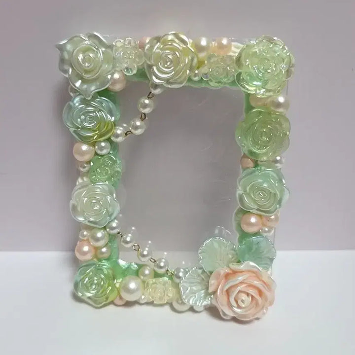 [BUNJANG] Green Coral Rose Decorated Pop Loader / 그린 코랄 장미꽃 데코 포카 팝로더
