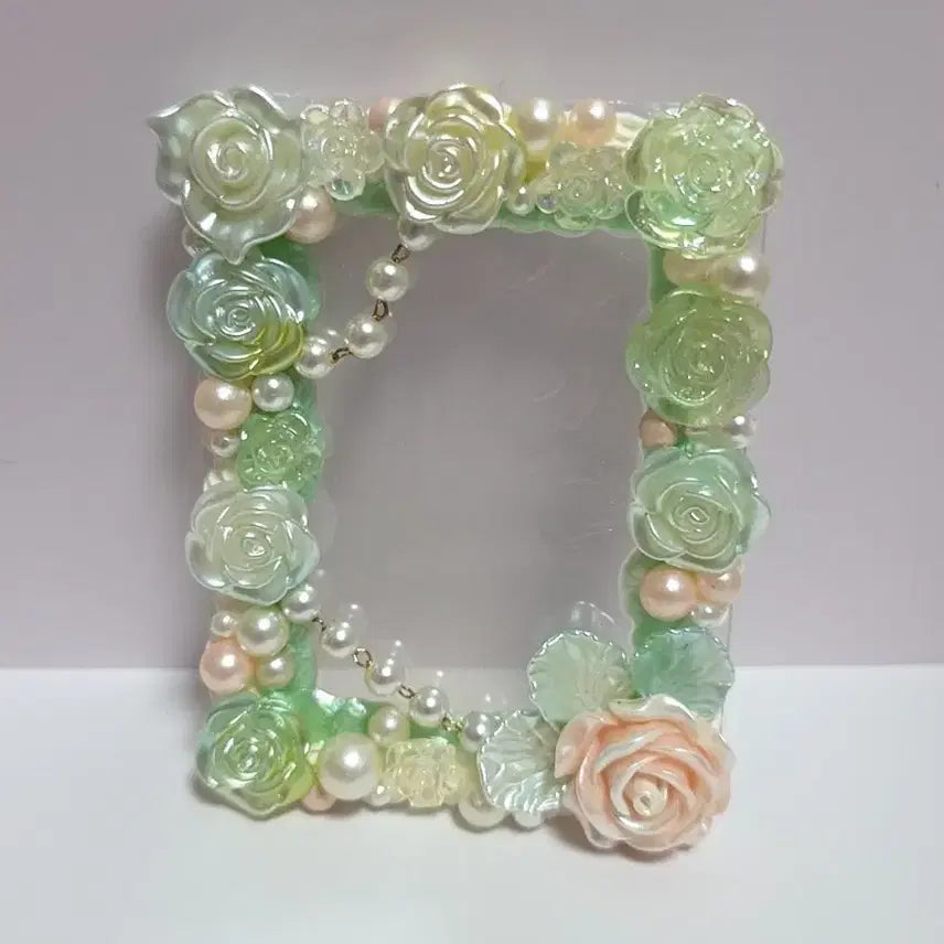 [BUNJANG] Green Coral Rose Decorated Pop Loader / 그린 코랄 장미꽃 데코 포카 팝로더