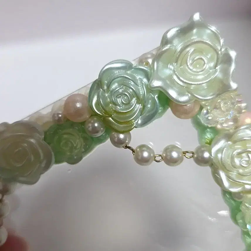 [BUNJANG] Green Coral Rose Decorated Pop Loader / 그린 코랄 장미꽃 데코 포카 팝로더