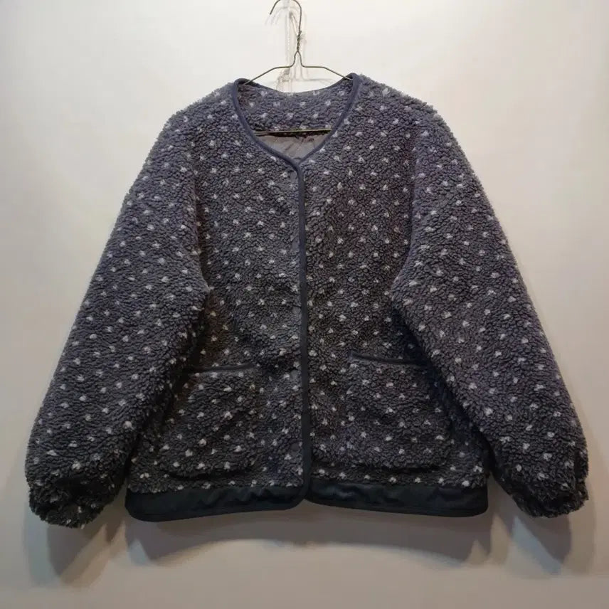 [SOLD OUT] 플리스 도트 무늬 가디건 자켓95~100사이즈겨울  63272