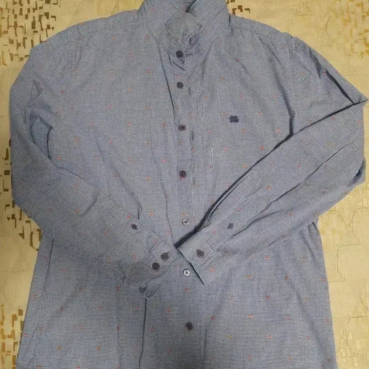 [BUNJANG] Kolon Blue Dot Long Sleeve Shirt / 코오롱 블루 도트 긴팔 남방 셔츠 100
