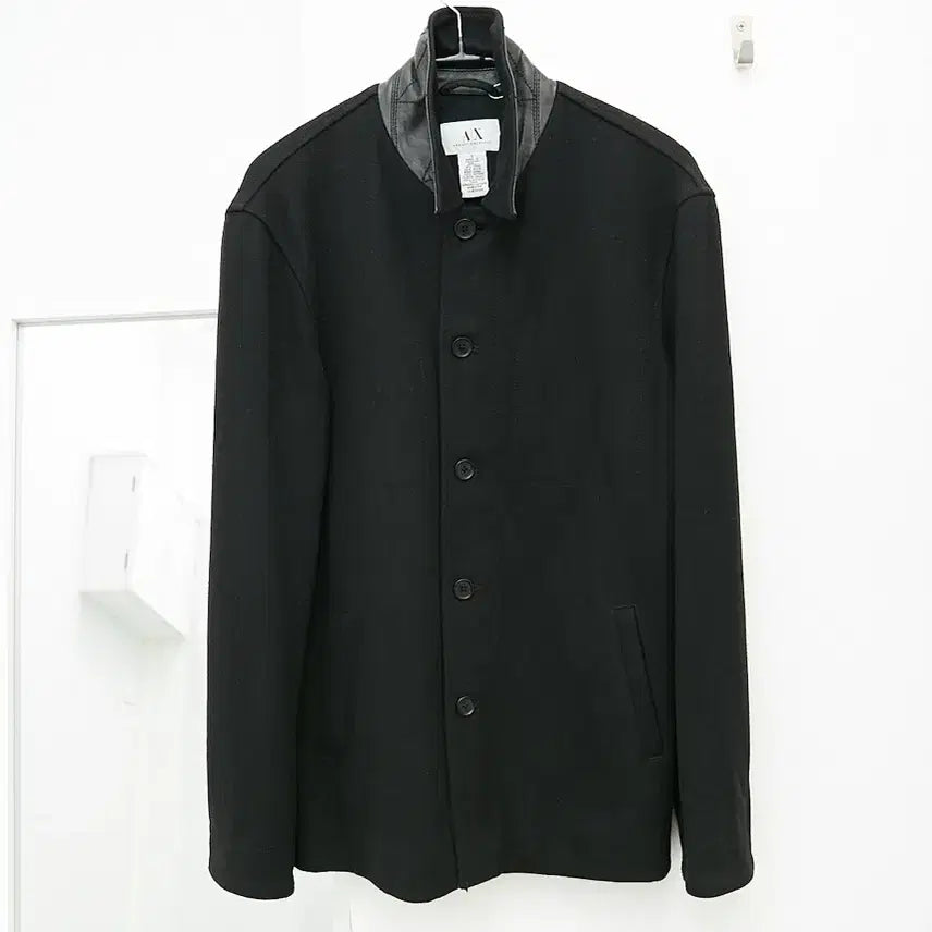 [BUNJANG] Armani Exchange Leather Collar Jacket / 아르마니 익스체인지 레더칼라 자켓