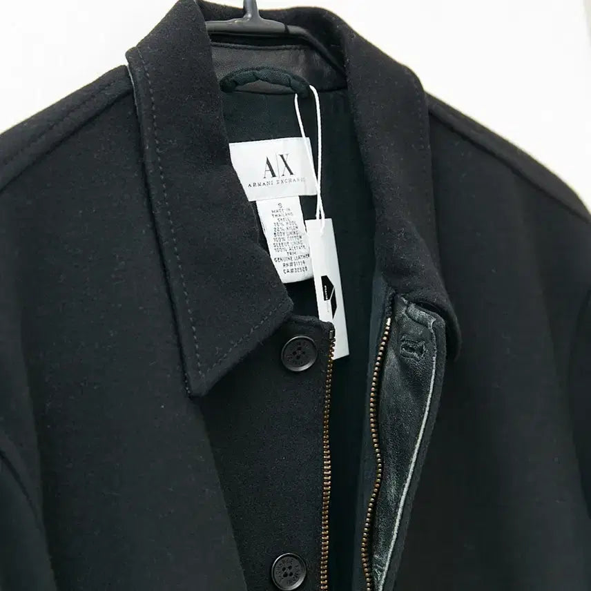 [BUNJANG] Armani Exchange Leather Collar Jacket / 아르마니 익스체인지 레더칼라 자켓