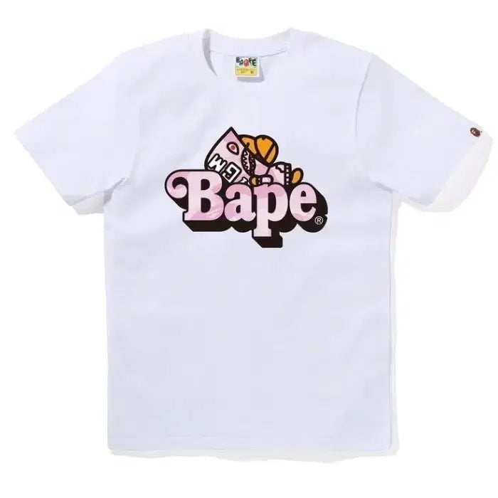 [BUNJANG] BAPE Ladies Pastel Camo Milo Shark Tee / 베이프 정품 레이디스 2XS 파스텔 카모 마일로 샤크 온 베이프 티