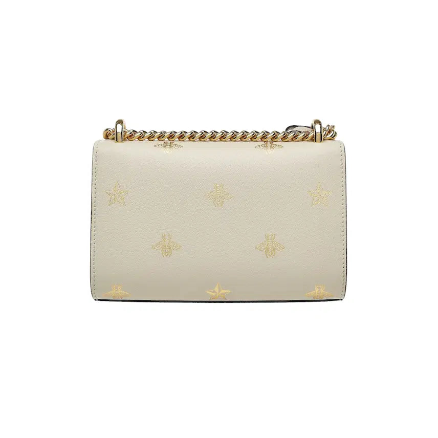 [BUNJANG] Gucci White Bee &amp; Star Padlock Shoulder Bag Small / 구찌 비 스타 패들락 숄더백 스몰