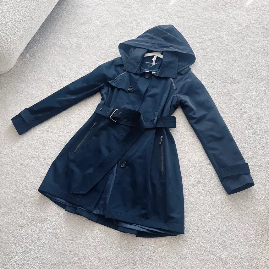 [BUNJANG] French Connection Hooded Water-Repellent Trench Coat / [FRENCH CONNECTION] 프렌치커넥션 후드 발수 트렌치 코트
