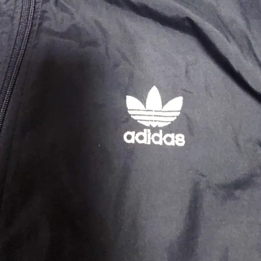 [BUNJANG] Adidas Trefoil Track Top Jacket / [아디다스] 올블랙 화이트 배색 트레포일 백로고 트랙탑 점퍼 10ㅔ