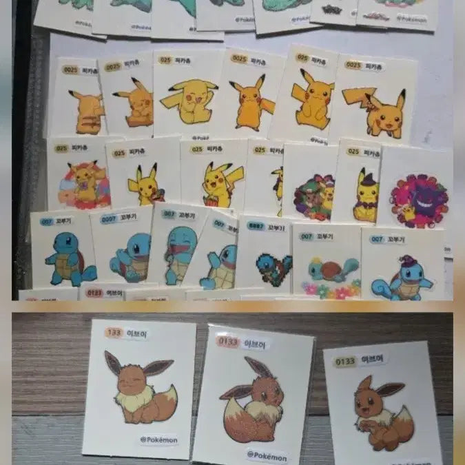 [BUNJANG] Pokemon Tteokbokki Stickers Set / 포켓몬 띠부씰 인기씰 꼬부기 파이리 잠만보이브이 이상해씨