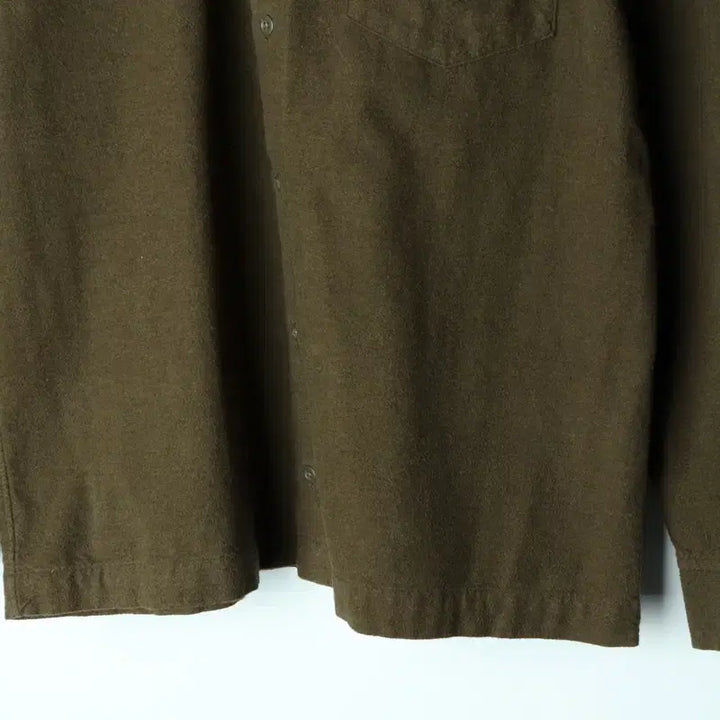 [BUNJANG] Unbranded Khaki Fleece Lined Shirt / (XL-2XL) 무지 셔츠 남방 얇은기모 카키-17BC2