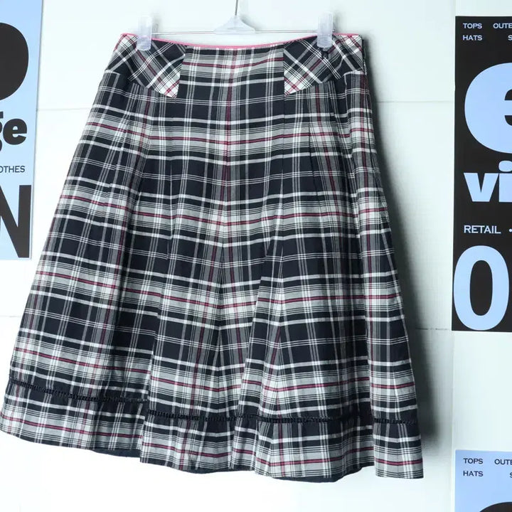 [BUNJANG] Hazzys Checkered H-Line Skirt / W(M) 헤지스 스커트 치마 체크 H라인-2487