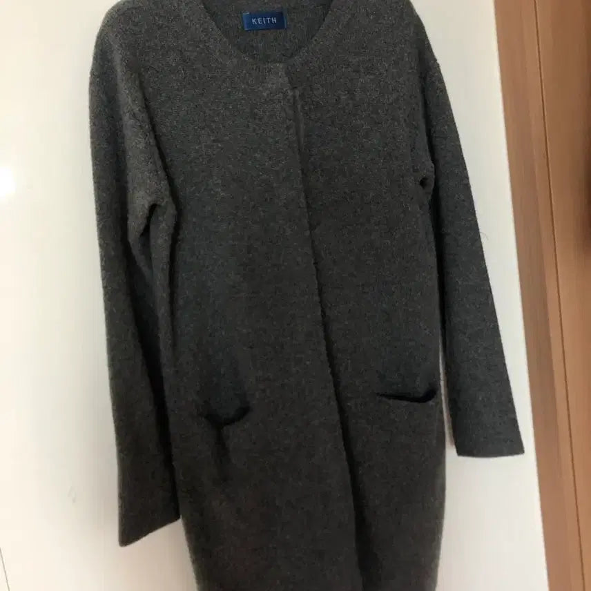 [BUNJANG] KEITH Gray Half Cardigan / KEITH 키이스 하프 가디건 그레이 회색 올드머니룩 출근룩 코트 간절기