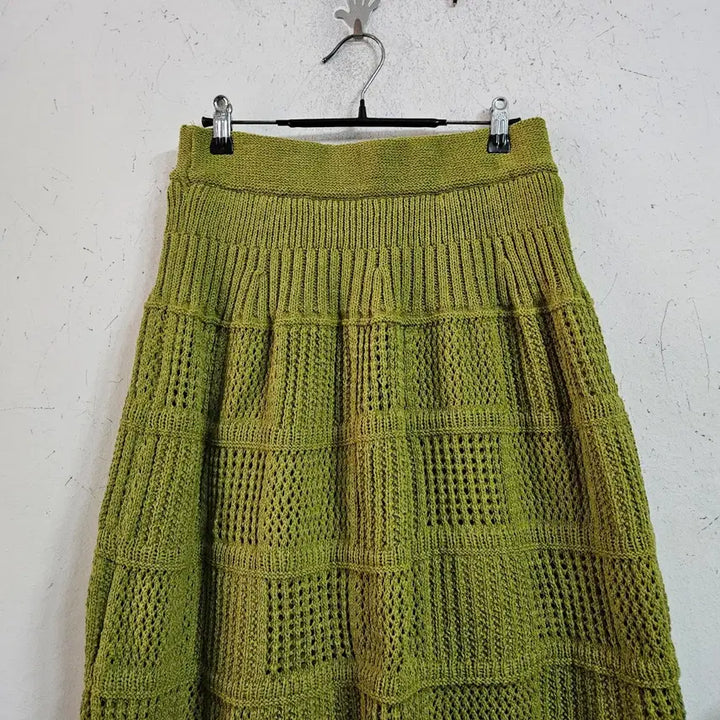 [BUNJANG] Olive Green Knit Long Skirt / 니트 스커트 올리브 그린 롱 스커트