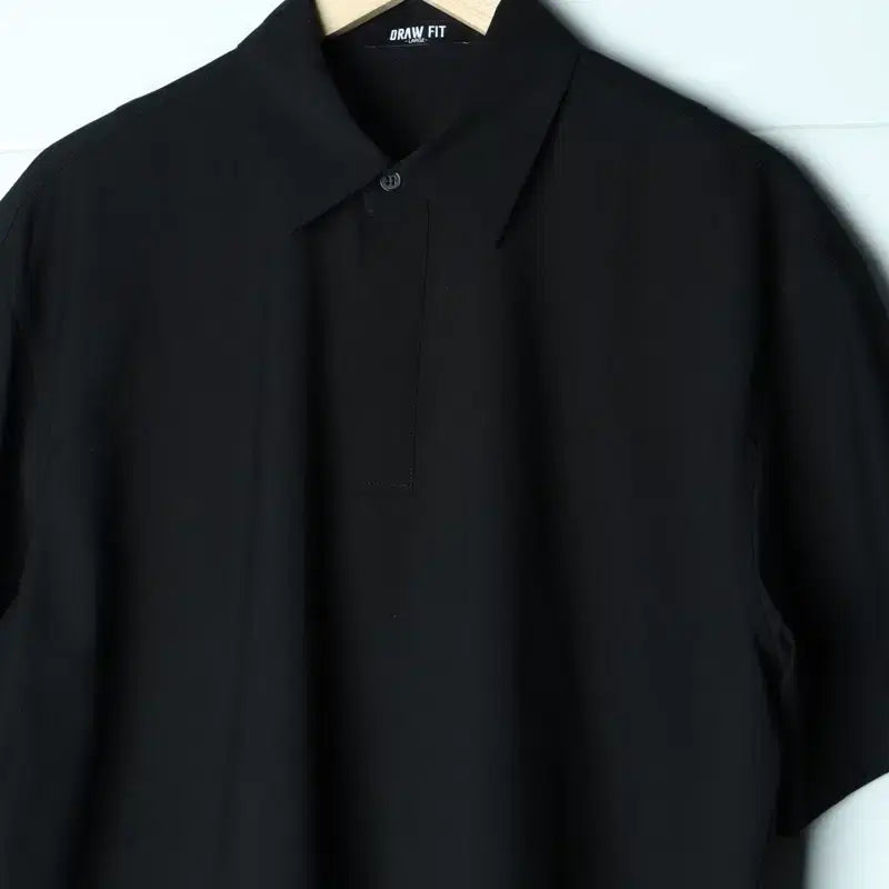 [BUNJANG] Drawfit Black Boxy Short Sleeve Polo Shirt / (L-2XL) 드로우핏 반팔 카라 티셔츠 블랙 박시 아메카지-17B89