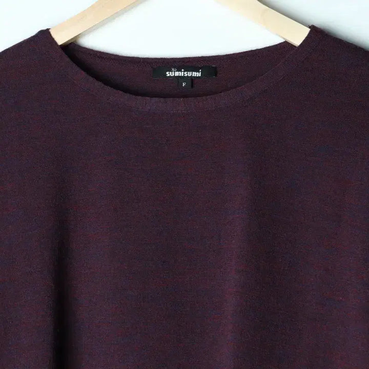 [BUNJANG] W Sumi Sumi Purple Crop Knit Top / W(F) 수미수미 니트 얇은 퍼플 크롭-17B8A