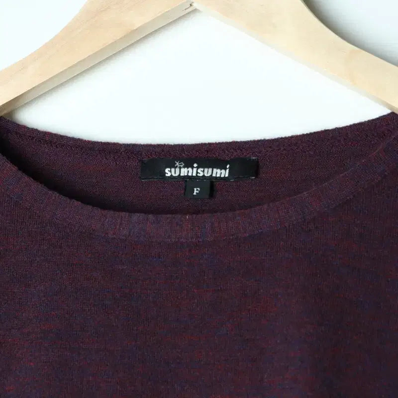 [BUNJANG] W Sumi Sumi Purple Crop Knit Top / W(F) 수미수미 니트 얇은 퍼플 크롭-17B8A