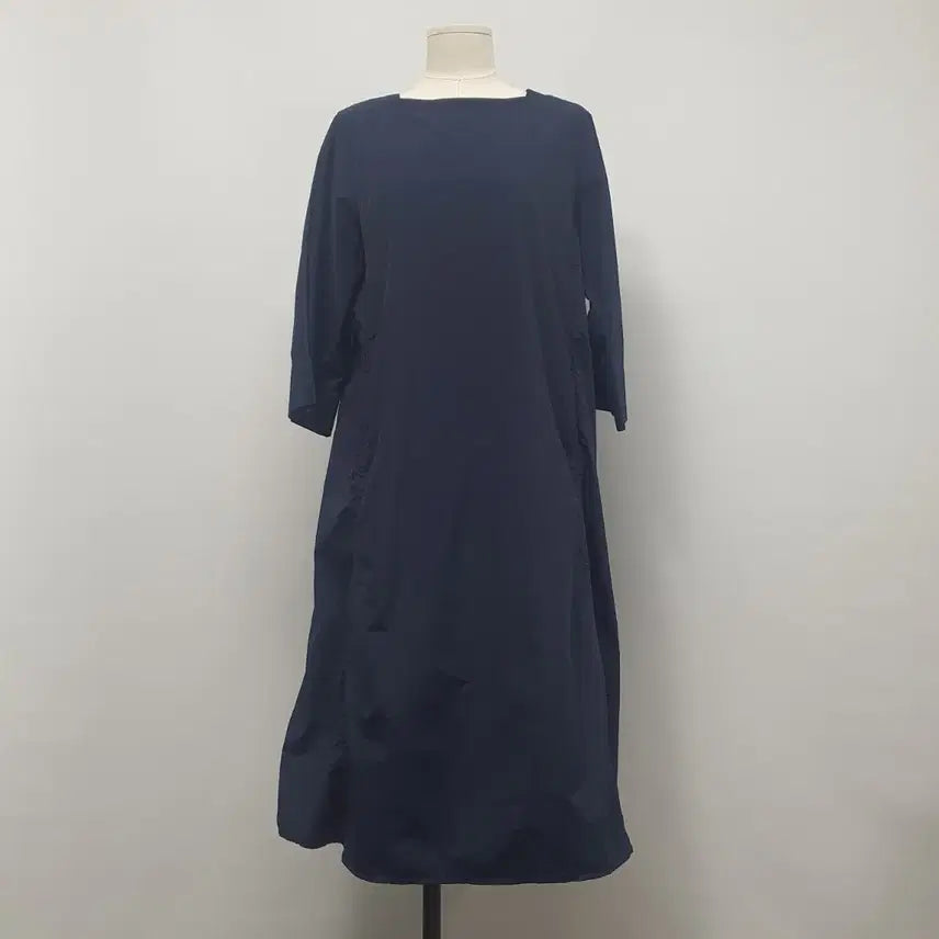 [BUNJANG] Valencia Navy 7-Sleeve Long Dress / 1788.발렌시아 네이비 롱 원피스 7부 소매