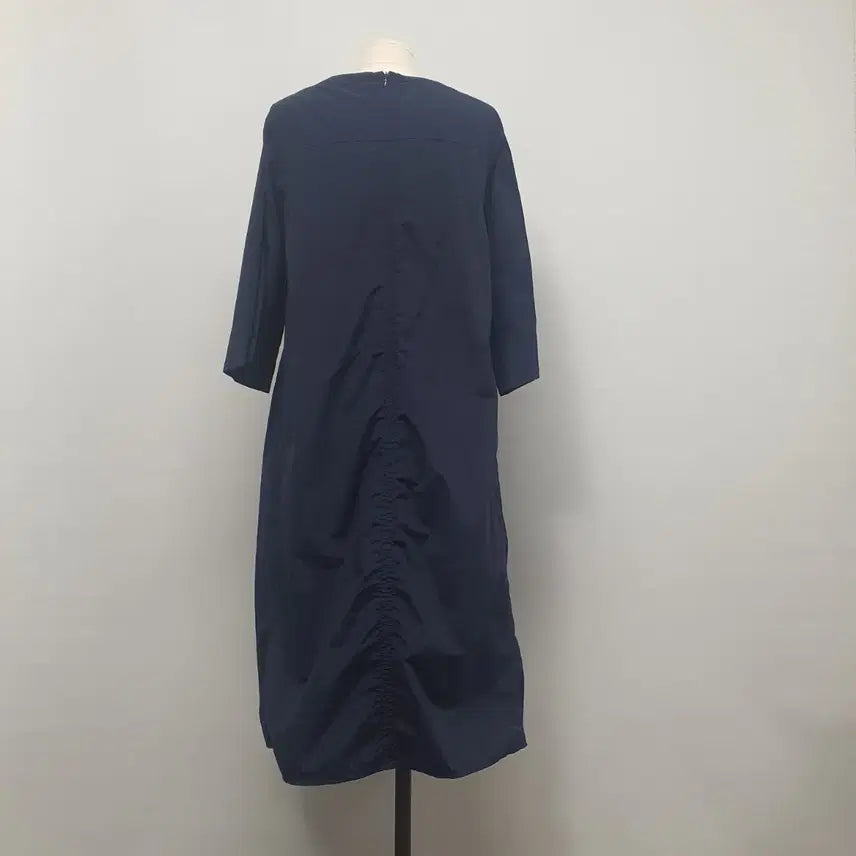 [BUNJANG] Valencia Navy 7-Sleeve Long Dress / 1788.발렌시아 네이비 롱 원피스 7부 소매