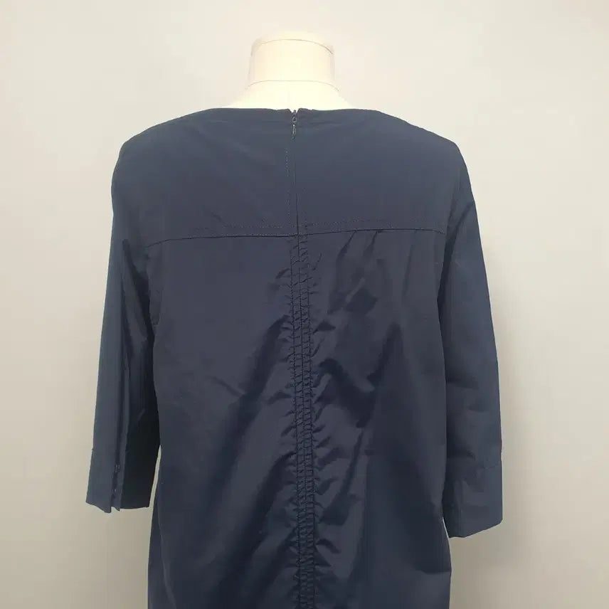 [BUNJANG] Valencia Navy 7-Sleeve Long Dress / 1788.발렌시아 네이비 롱 원피스 7부 소매