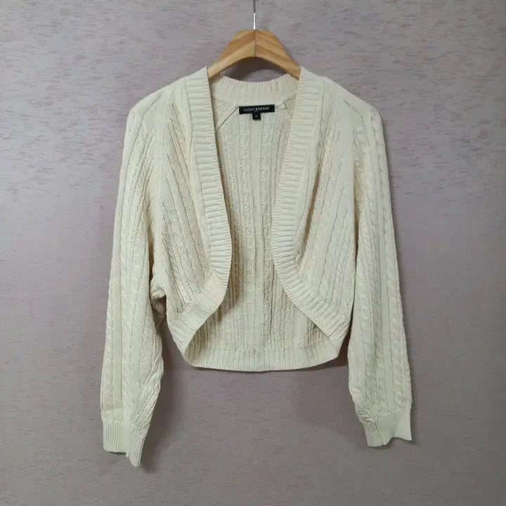 [BUNJANG] Lucky Brand Ivory Short Knit Cardigan / B3-23/럭키브랜드 2024년제품 아이보리 숏 니트가디건 여성