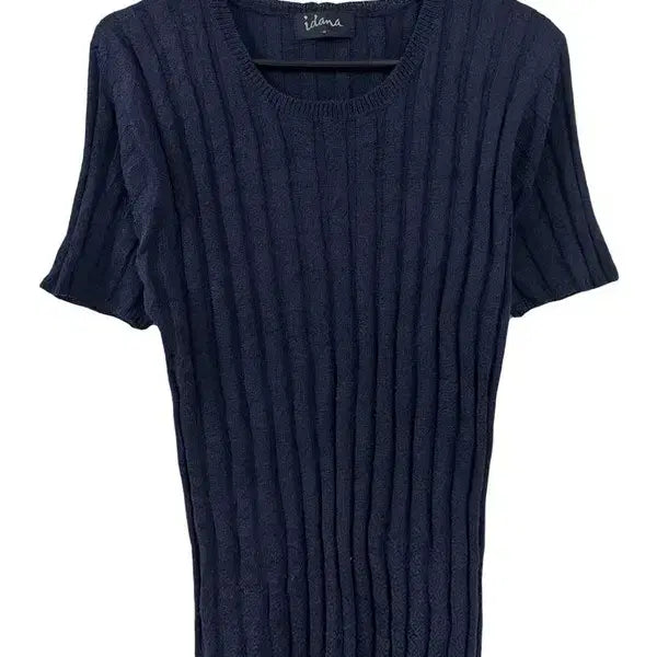 [BUNJANG] IDANA Ribbed Round Neck Short Sleeve Knit Top / [M] IDANA 골지 라운드 반팔니트