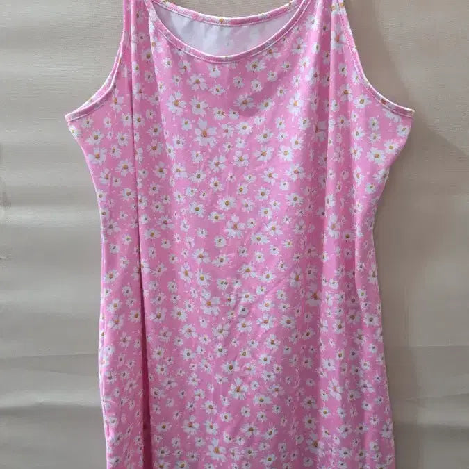 [BUNJANG] Pink Daisy Flower Slip Dress / 핑크 데이지 플라워 슬립 원피스