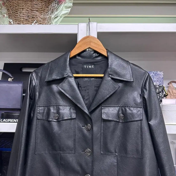 [BUNJANG] TIME Black Leather Jacket / [ 한섬 ] TIME 타임 블랙컬러 레더 자켓