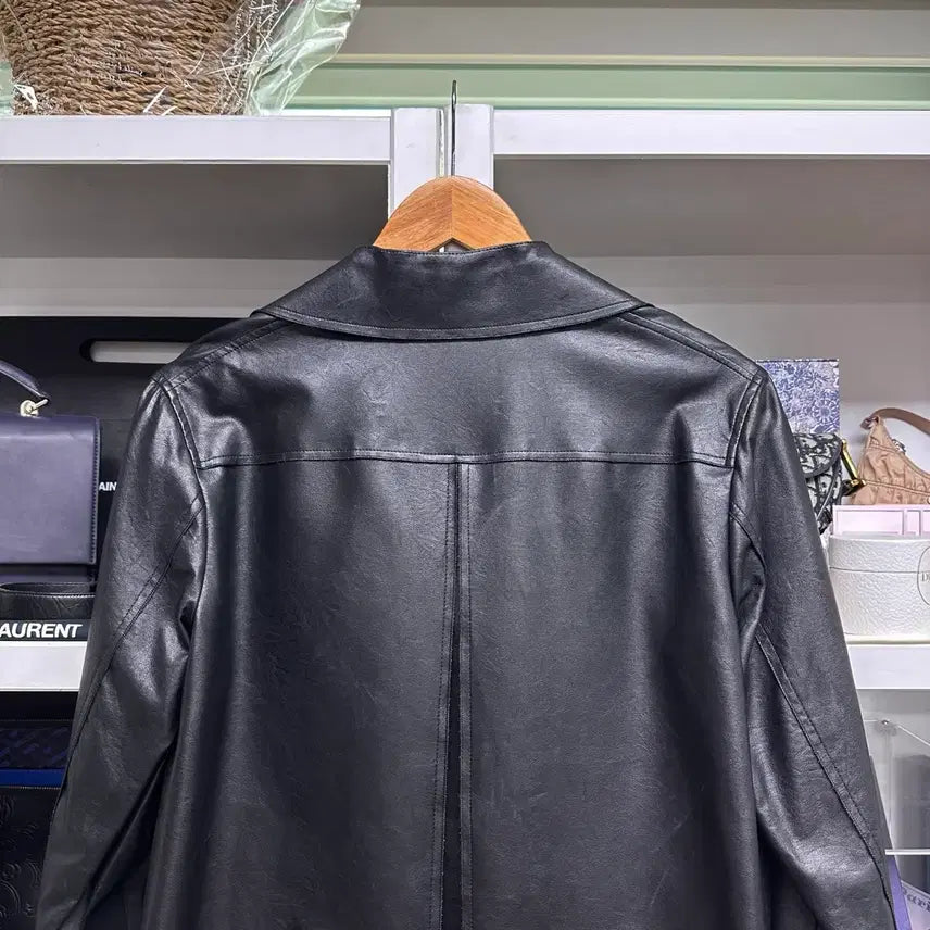[BUNJANG] TIME Black Leather Jacket / [ 한섬 ] TIME 타임 블랙컬러 레더 자켓