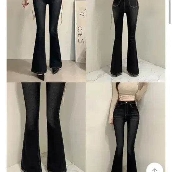 [BUNJANG] Washing Spandex Bootcut Black Denim Pants / 하비가능. 워싱 스판 부츠컷 블랙 데님 바지 M~XL