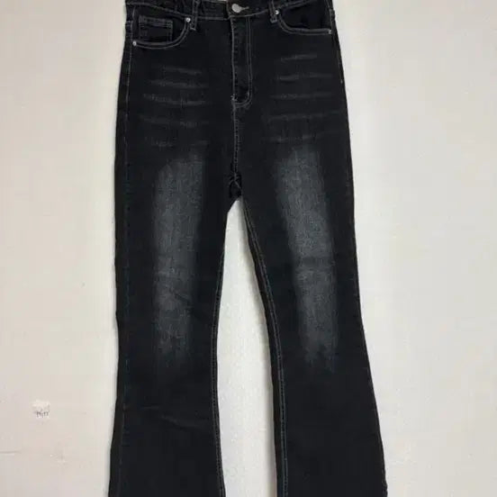 [BUNJANG] Washing Spandex Bootcut Black Denim Pants / 하비가능. 워싱 스판 부츠컷 블랙 데님 바지 M~XL