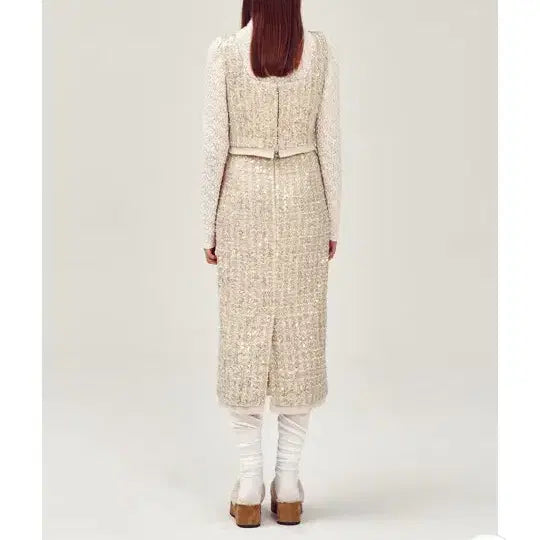 [BUNJANG] Voca Vaca Tweed Sequin Two-Piece Set / 보카바카 트위드스팽글 투피스
