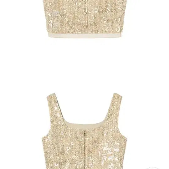[BUNJANG] Voca Vaca Tweed Sequin Two-Piece Set / 보카바카 트위드스팽글 투피스
