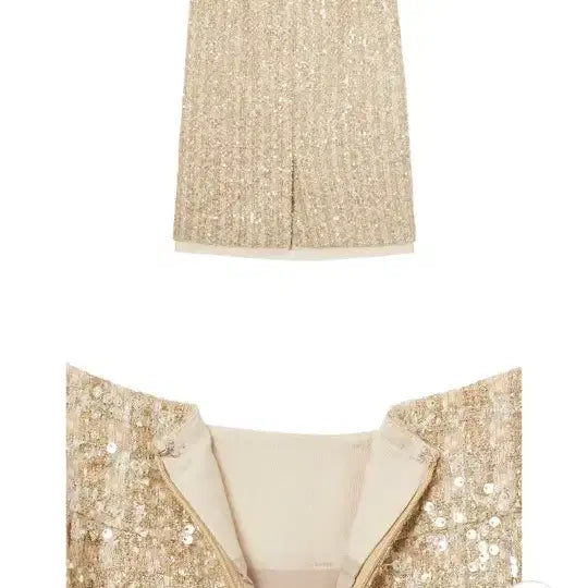 [BUNJANG] Voca Vaca Tweed Sequin Two-Piece Set / 보카바카 트위드스팽글 투피스