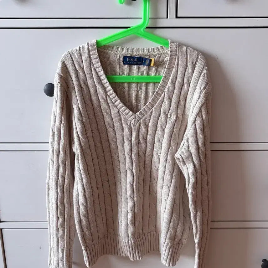 [BUNJANG] Polo Ralph Lauren Cable Knit Sweater / 폴로 랄프로렌 케이블 니트 아이보리 M