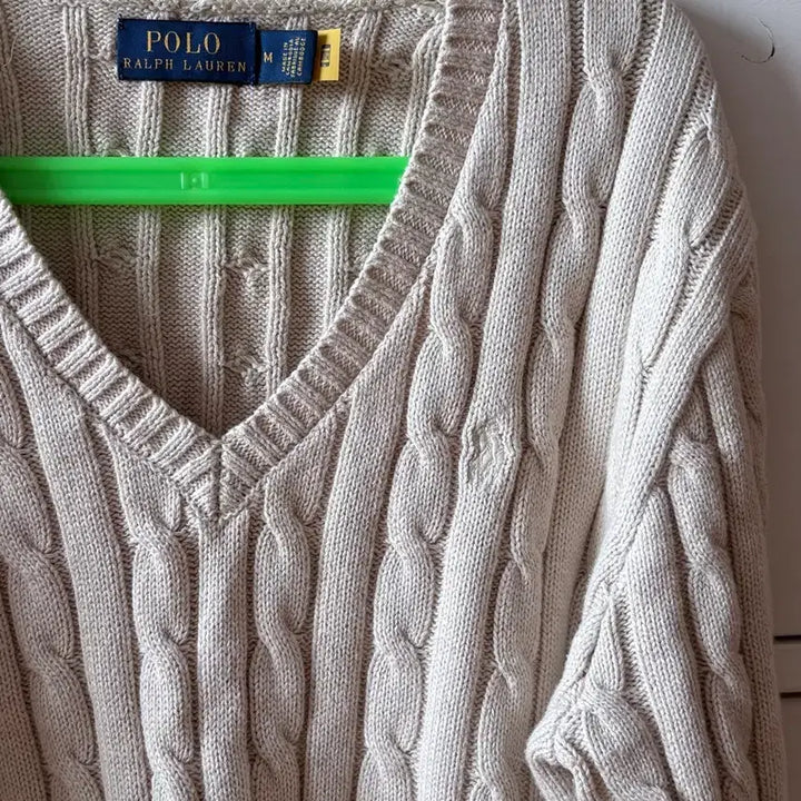 [BUNJANG] Polo Ralph Lauren Cable Knit Sweater / 폴로 랄프로렌 케이블 니트 아이보리 M